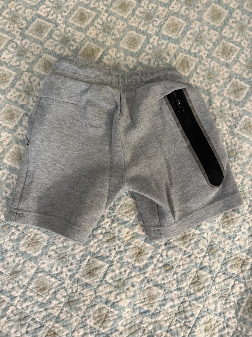 Nike Grey Kids' Fleece Drawstring Shorts with Swoosh